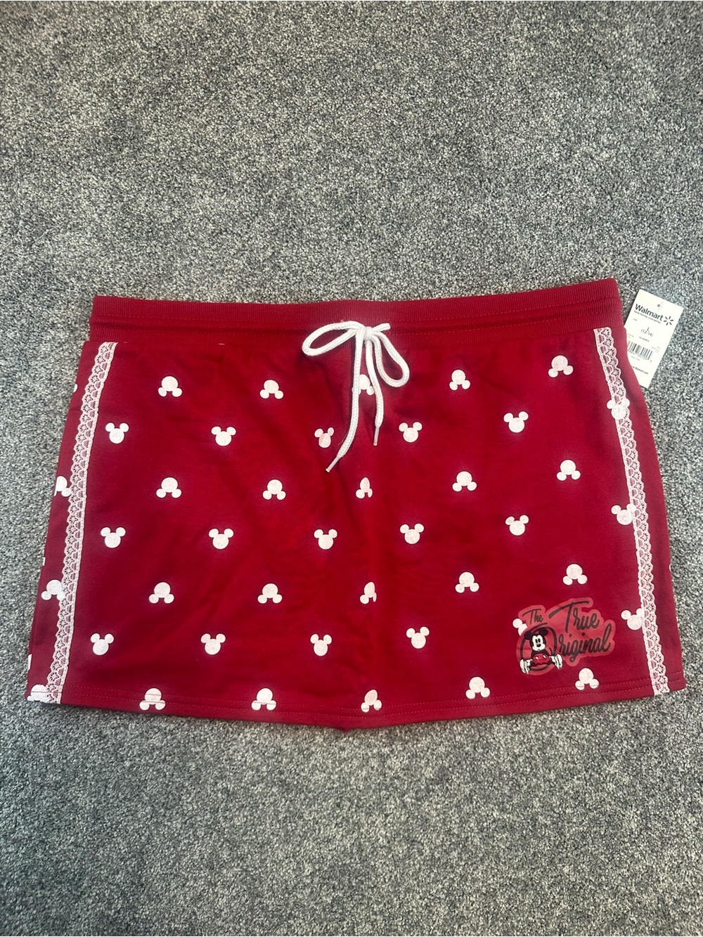 Disney Women's Red Mickey Print Skort with White Drawstring
